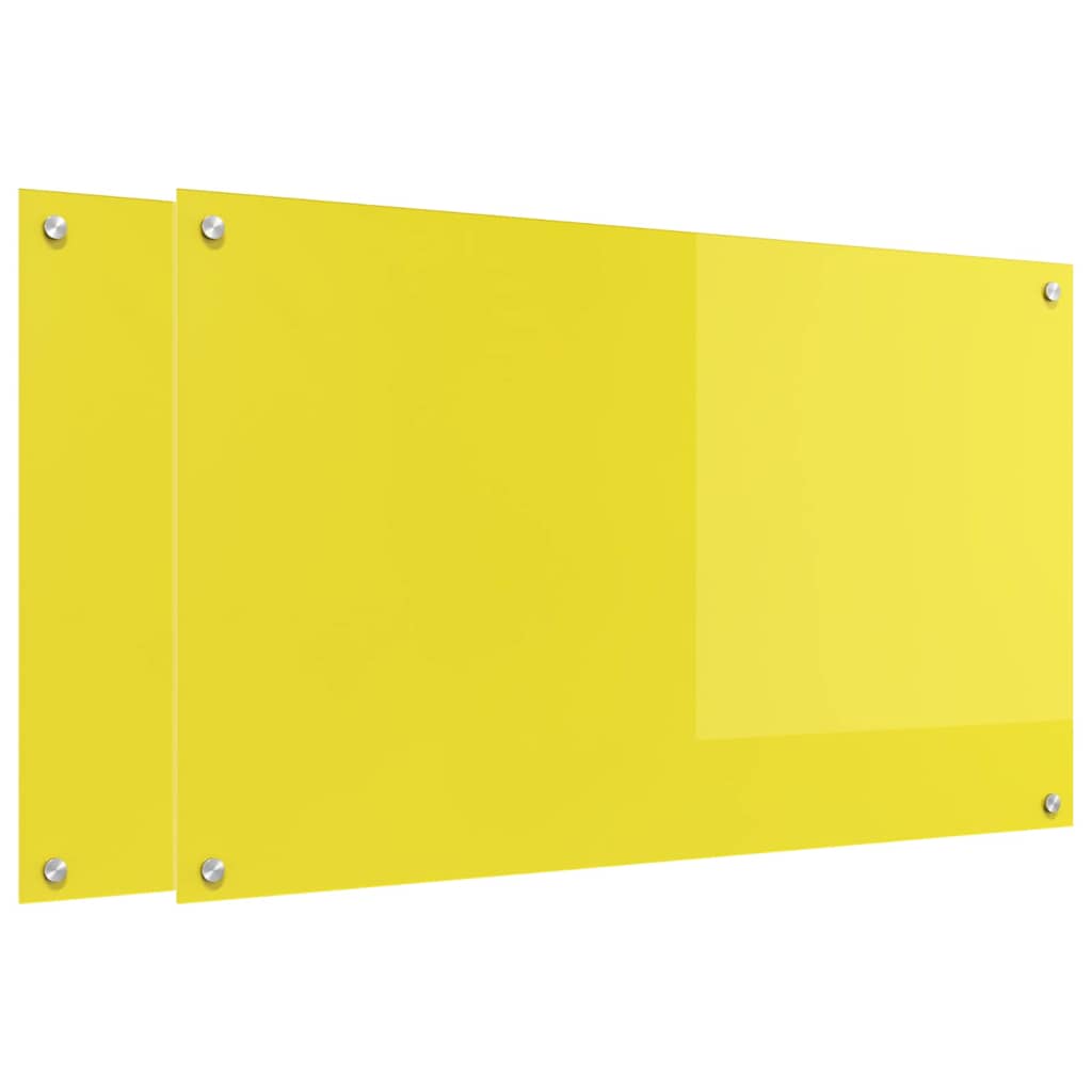 Rivestimento da Cucina 2 pcs Giallo 100 x 60 cm vetro temperato 3415481