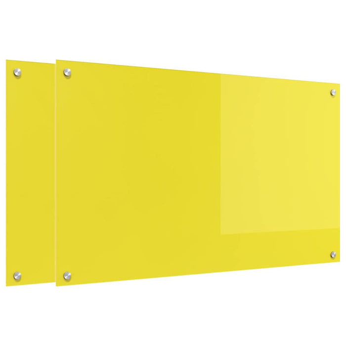 Rivestimento da Cucina 2 pcs Giallo 100 x 60 cm vetro temperato 3415481