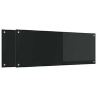 Rivestimento da Cucina 2 pz-Set di 2 Paraschizzi per Cucina Nero 110 x 40 cm vetro temperato