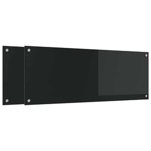 Rivestimento da Cucina 2 pcs Nero 110 x 40 cm vetro temperato 3415494