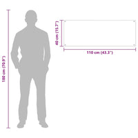 Rivestimento da Cucina 2 pcs Nero 110 x 40 cm vetro temperato 3415494