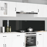 Rivestimento da Cucina 2 pcs Nero 110 x 50 cm vetro temperato 3415495
