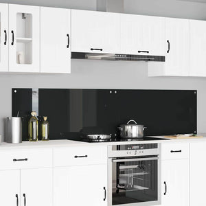Rivestimento da Cucina 2 pcs Nero 110 x 50 cm vetro temperato 3415495