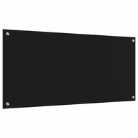 Rivestimento da Cucina 2 pz-Set di 2 Paraschizzi per Cucina Nero 110 x 50 cm vetro temperato