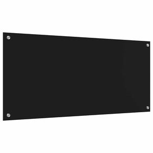Rivestimento da Cucina 2 pz-Set di 2 Paraschizzi per Cucina Nero 110 x 50 cm vetro temperato