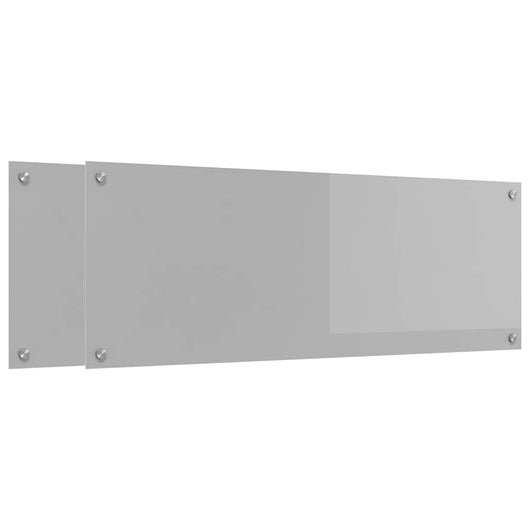 Rivestimento da Cucina 2 pz-Set di 2 Paraschizzi per Cucina Grigio chiaro 110 x 40 cm