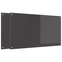 Rivestimento da Cucina 2 pz-Set di 2 Paraschizzi per Cucina Grigio scuro 110 x 60 cm