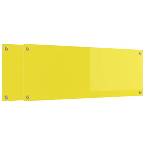 Rivestimento da Cucina 2 pz-Set di 2 Paraschizzi per Cucina Giallo 110 x 40 cm vetro temperato