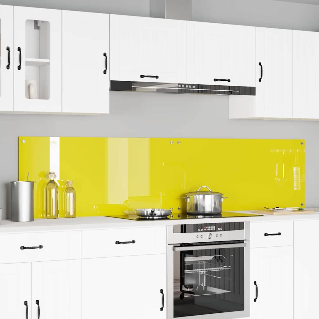 Rivestimento da Cucina 2 pcs Giallo 110 x 50 cm vetro temperato 3415513