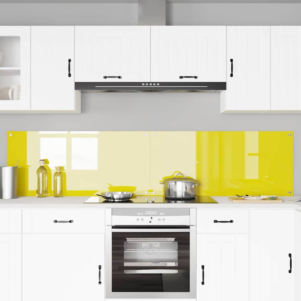 Rivestimento da Cucina 2 pcs Giallo 110 x 50 cm vetro temperato 3415513