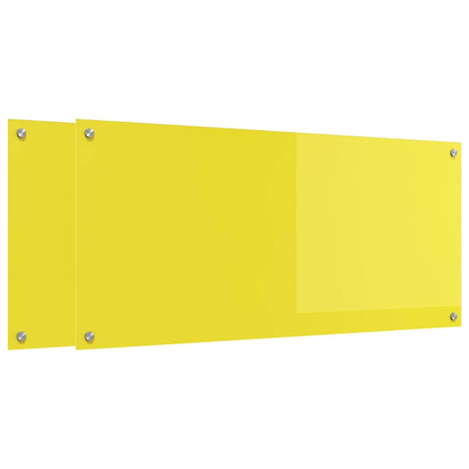 Rivestimento da Cucina 2 pcs Giallo 110 x 50 cm vetro temperato 3415513