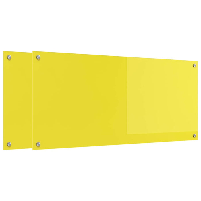 Rivestimento da Cucina 2 pcs Giallo 110 x 50 cm vetro temperato 3415513