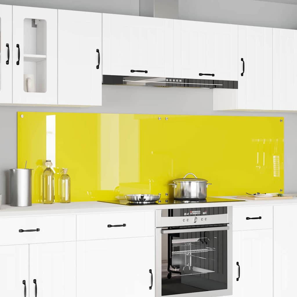 Rivestimento da Cucina 2 pcs Giallo 110 x 60 cm vetro temperato 3415514