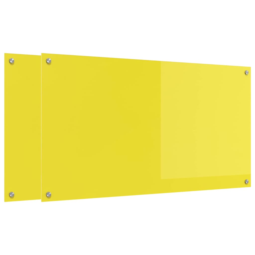 Rivestimento da Cucina 2 pcs Giallo 110 x 60 cm vetro temperato 3415514
