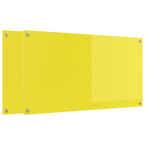 Rivestimento da Cucina 2 pcs Giallo 110 x 60 cm vetro temperato 3415514