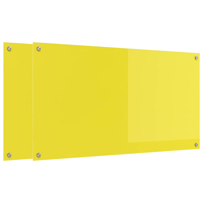 Rivestimento da Cucina 2 pcs Giallo 110 x 60 cm vetro temperato 3415514