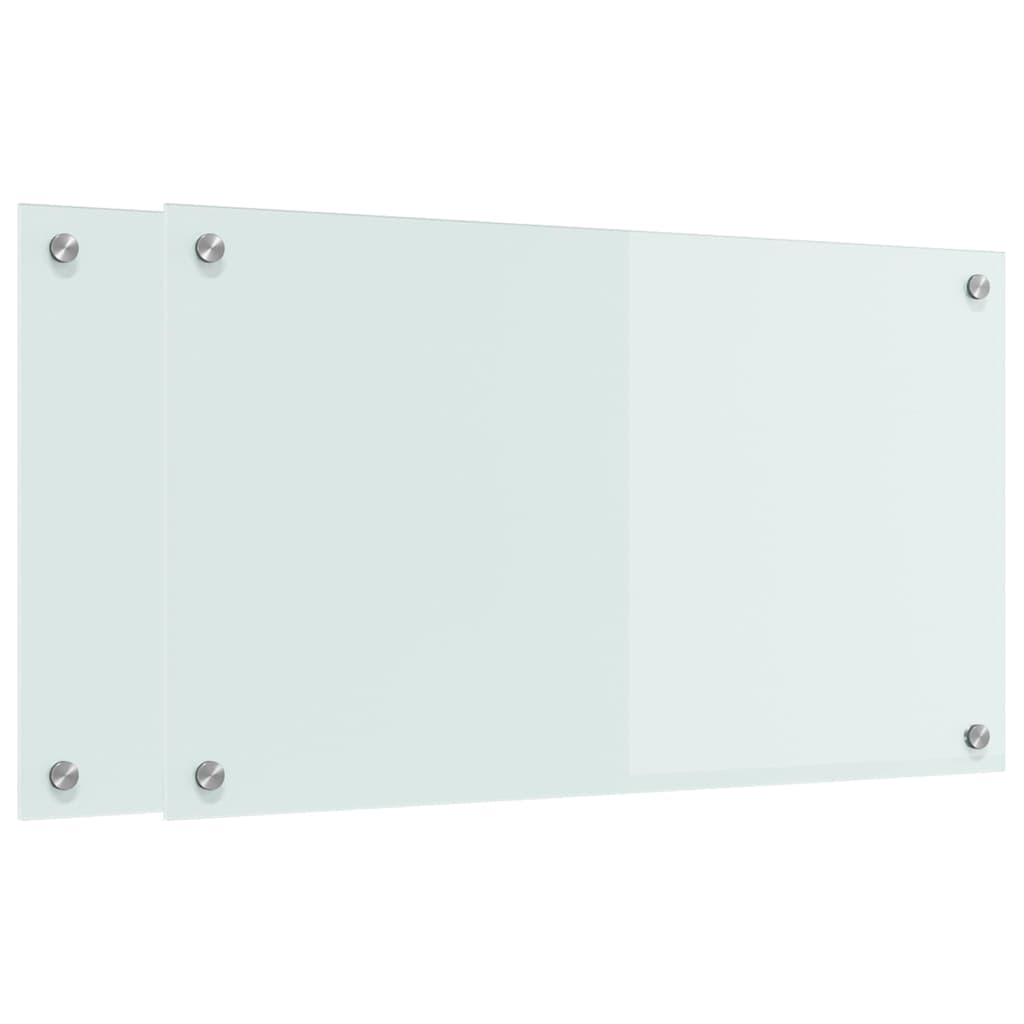 Rivestimento da Cucina 2 pz-Set di 2 Paraschizzi per Cucina Bianco 70 x 40 cm vetro temperato
