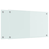 Rivestimento da Cucina 2 pz-Set di 2 Paraschizzi per Cucina Bianco 70 x 40 cm vetro temperato