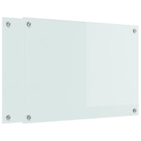 Rivestimento da Cucina 2 pz-Set di 2 Paraschizzi per Cucina Bianco 70 x 50 cm vetro temperato