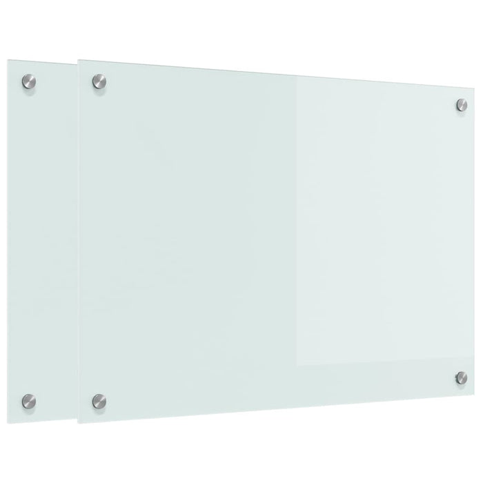 Rivestimento da Cucina 2 pz-Set di 2 Paraschizzi per Cucina Bianco 70 x 50 cm vetro temperato