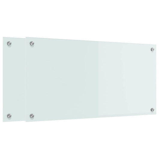 Rivestimento da Cucina 2 pz-Set di 2 Paraschizzi per Cucina Bianco 80 x 40 cm vetro temperato