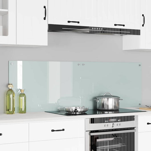 Rivestimento da Cucina 2 pz-Set di 2 Paraschizzi per Cucina Bianco 80 x 50 cm vetro temperato