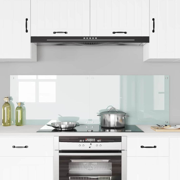 Rivestimento da Cucina 2 pz-Set di 2 Paraschizzi per Cucina Bianco 80 x 50 cm vetro temperato