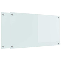 Rivestimento da Cucina 2 pz-Set di 2 Paraschizzi per Cucina Bianco 90 x 50 cm vetro temperato 920099