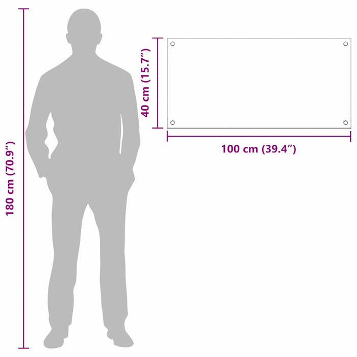 Rivestimento da Cucina Bianco 100 x 40 x 0.8 cm vetro temperato 3415527