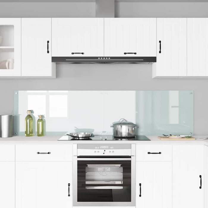 Rivestimento da Cucina 2 pz-Set di 2 Paraschizzi per Cucina Bianco 100 x 50 cm vetro temperato 590602