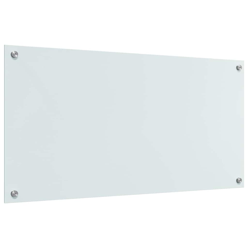 Rivestimento da Cucina 2 pz-Set di 2 Paraschizzi per Cucina Bianco 100 x 50 cm vetro temperato 590602