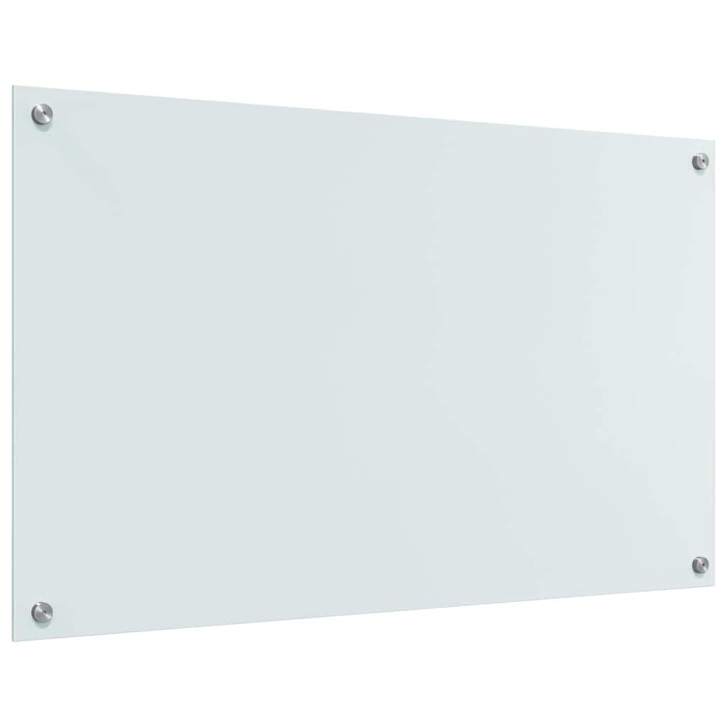 Rivestimento da Cucina 2 pz-Set di 2 Paraschizzi per Cucina Bianco 100 x 60 cm vetro temperato 221691