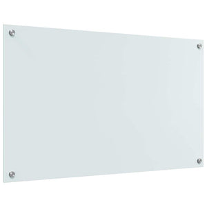Rivestimento da Cucina 2 pz-Set di 2 Paraschizzi per Cucina Bianco 100 x 60 cm vetro temperato 221691