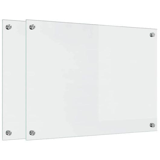 Rivestimento da Cucina 2 pz-Set di 2 Paraschizzi per Cucina Trasparente 70 x 50 cm