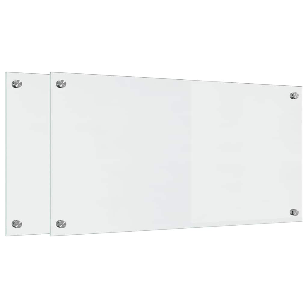 Rivestimento da Cucina 2 pz-Set di 2 Paraschizzi per Cucina Trasparente 80 x 40 cm