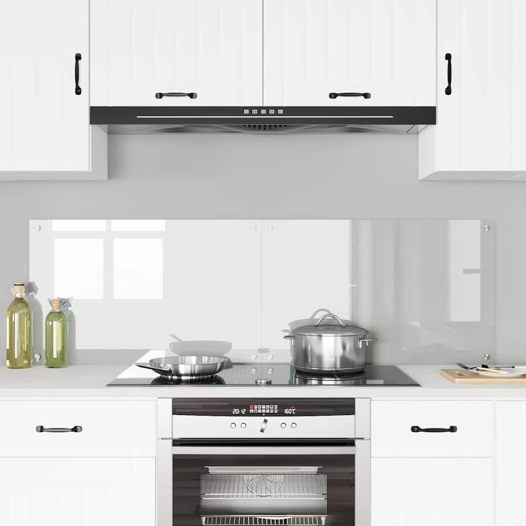 Rivestimento da Cucina 2 pz-Set di 2 Paraschizzi per Cucina Trasparente 80 x 50 cm