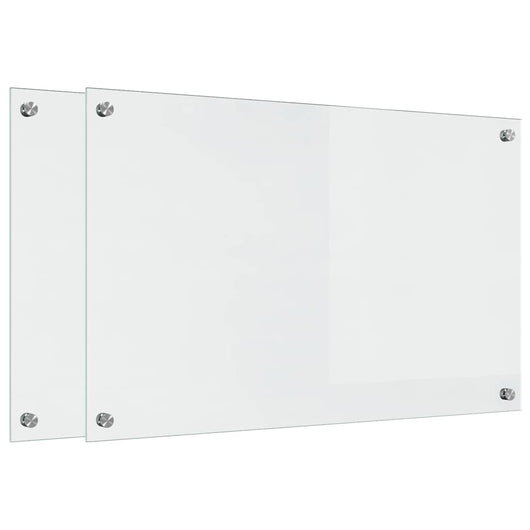 Rivestimento da Cucina 2 pz-Set di 2 Paraschizzi per Cucina Trasparente 80 x 50 cm