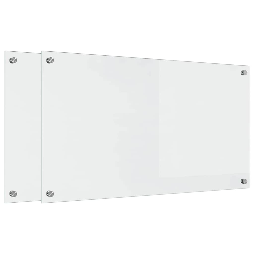 Rivestimento da Cucina 2 pz-Set di 2 Paraschizzi per Cucina Trasparente 90 x 50 cm 448803