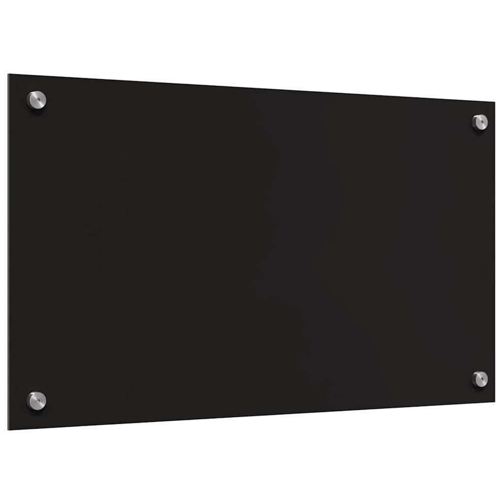 Rivestimento da Cucina 2 pz-Set di 2 Paraschizzi per Cucina Nero 70 x 40 cm vetro temperato