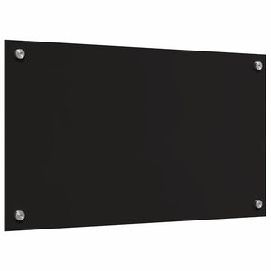Rivestimento da Cucina 2 pz-Set di 2 Paraschizzi per Cucina Nero 70 x 40 cm vetro temperato
