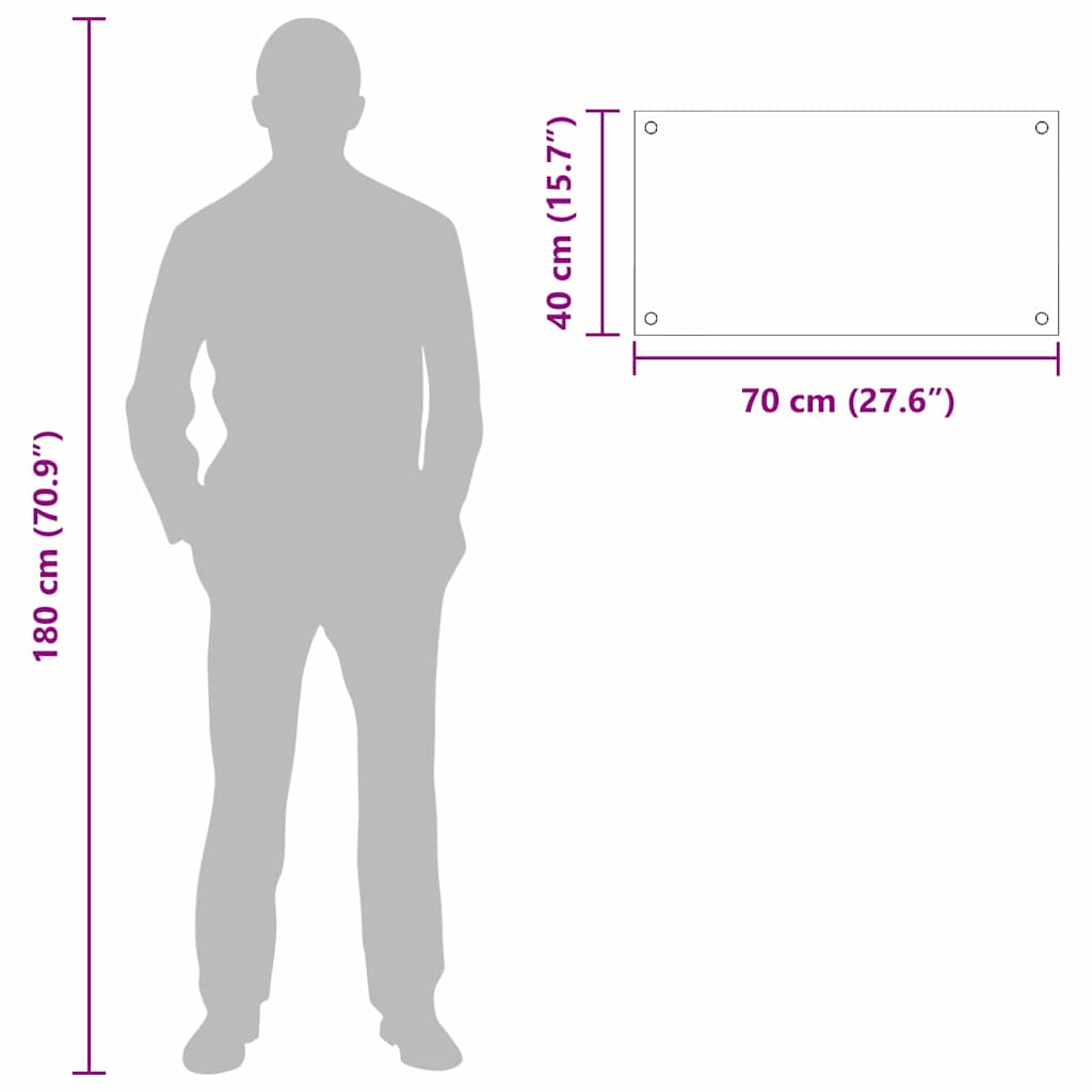 Rivestimento da Cucina Nero 70 x 40 x 0.8 cm vetro temperato 3415542