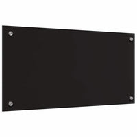 Rivestimento da Cucina 2 pz-Set di 2 Paraschizzi per Cucina Nero 80 x 40 cm vetro temperato