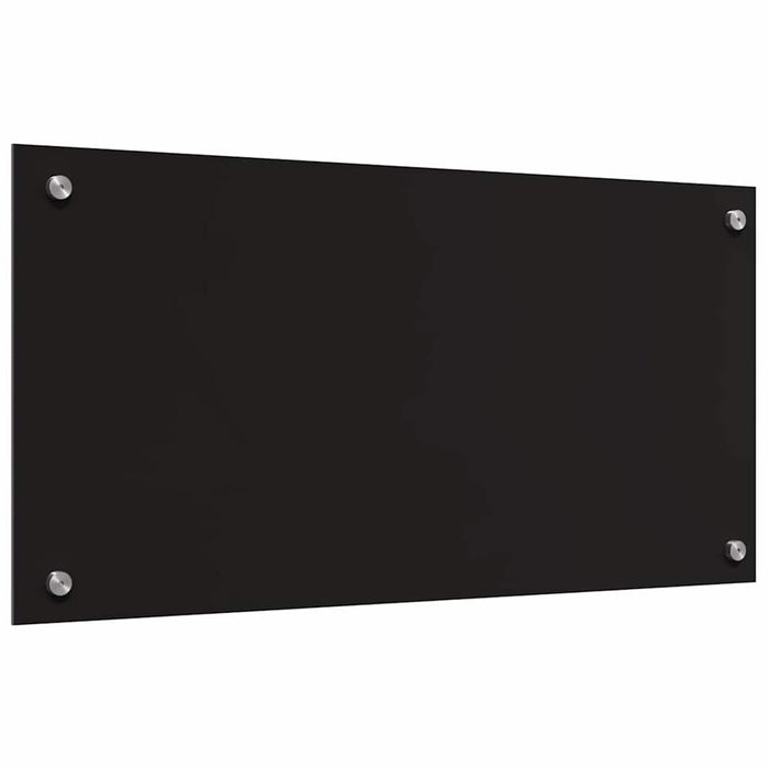 Rivestimento da Cucina 2 pz-Set di 2 Paraschizzi per Cucina Nero 80 x 40 cm vetro temperato