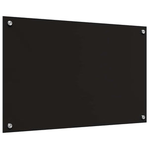 Rivestimento da Cucina 2 pz-Set di 2 Paraschizzi per Cucina Nero 80 x 50 cm vetro temperato
