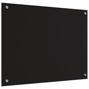 Rivestimento da Cucina 2 pz-Set di 2 Paraschizzi per Cucina Nero 80 x 60 cm vetro temperato