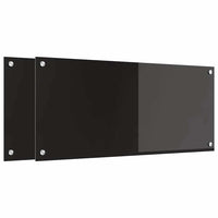 Rivestimento da Cucina 2 pz-Set di 2 Paraschizzi per Cucina Nero 90 x 40 cm vetro temperato 422797