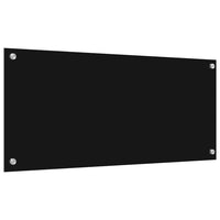 Rivestimento da Cucina 2 pz-Set di 2 Paraschizzi per Cucina Nero 90 x 40 cm vetro temperato 422797