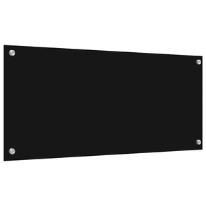 Rivestimento da Cucina 2 pz-Set di 2 Paraschizzi per Cucina Nero 90 x 40 cm vetro temperato 422797