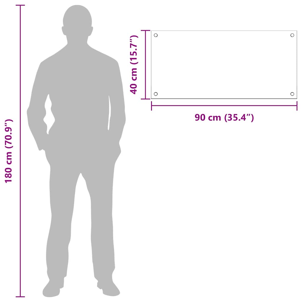 Rivestimento da Cucina Nero 90 x 40 x 0,8 cm vetro temperato 3415548