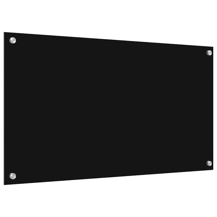 Rivestimento da Cucina 2 pz-Set di 2 Paraschizzi per Cucina Nero 90 x 50 cm vetro temperato 934891